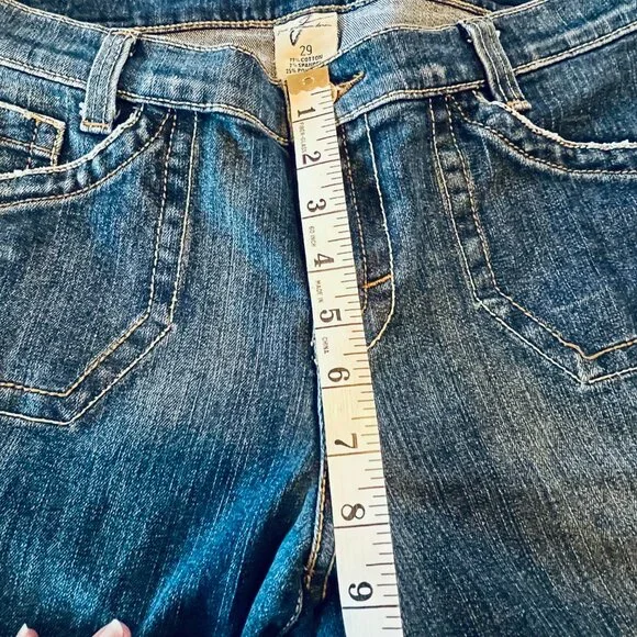 Vintage 90s / Y2K JNCO Dark Wash Distressed Bottom Straight Leg Jeans - Picture 13 of 14